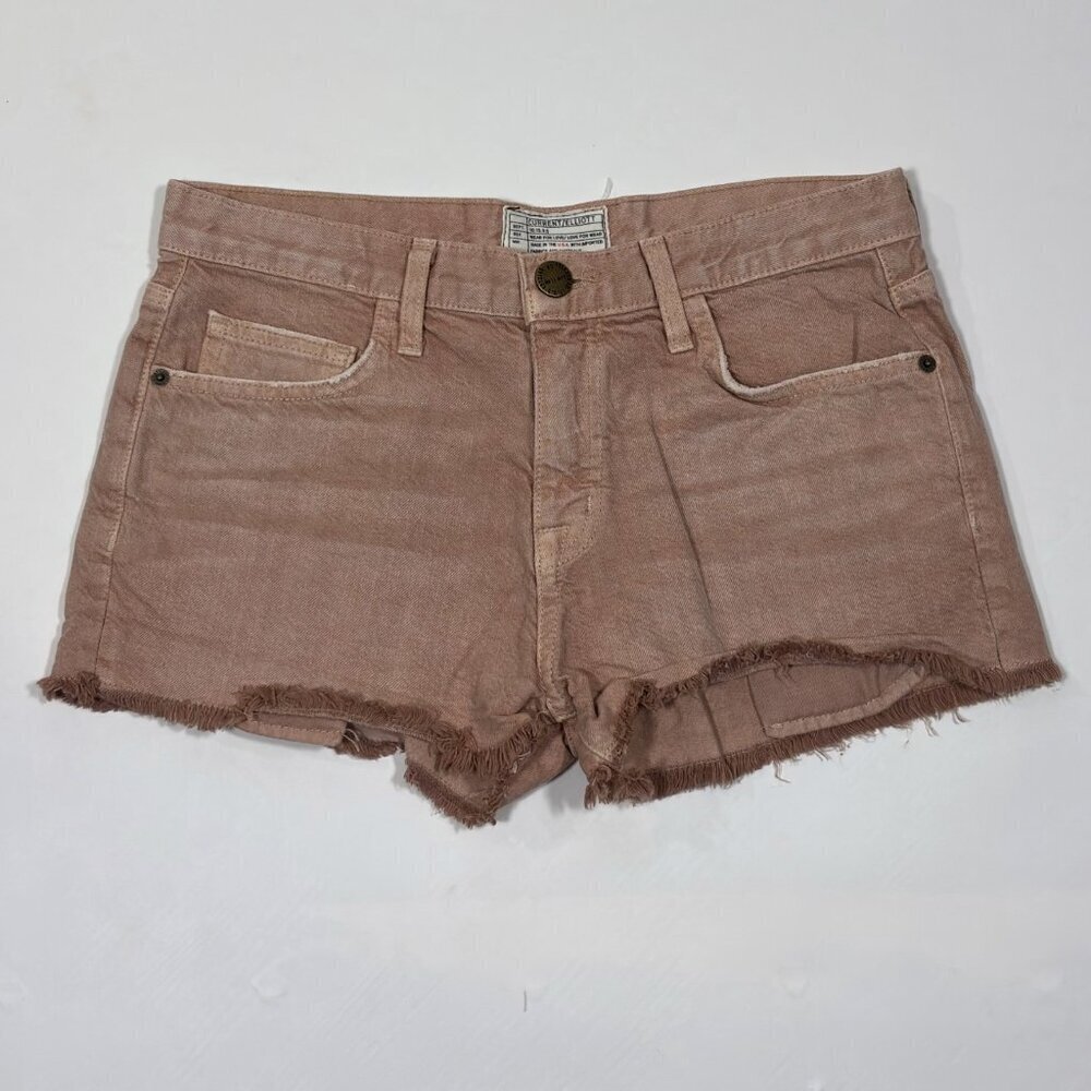 Current Elliot Dusty Rose Raw Hem Denim Cutoff Jean Shorts - Size 25